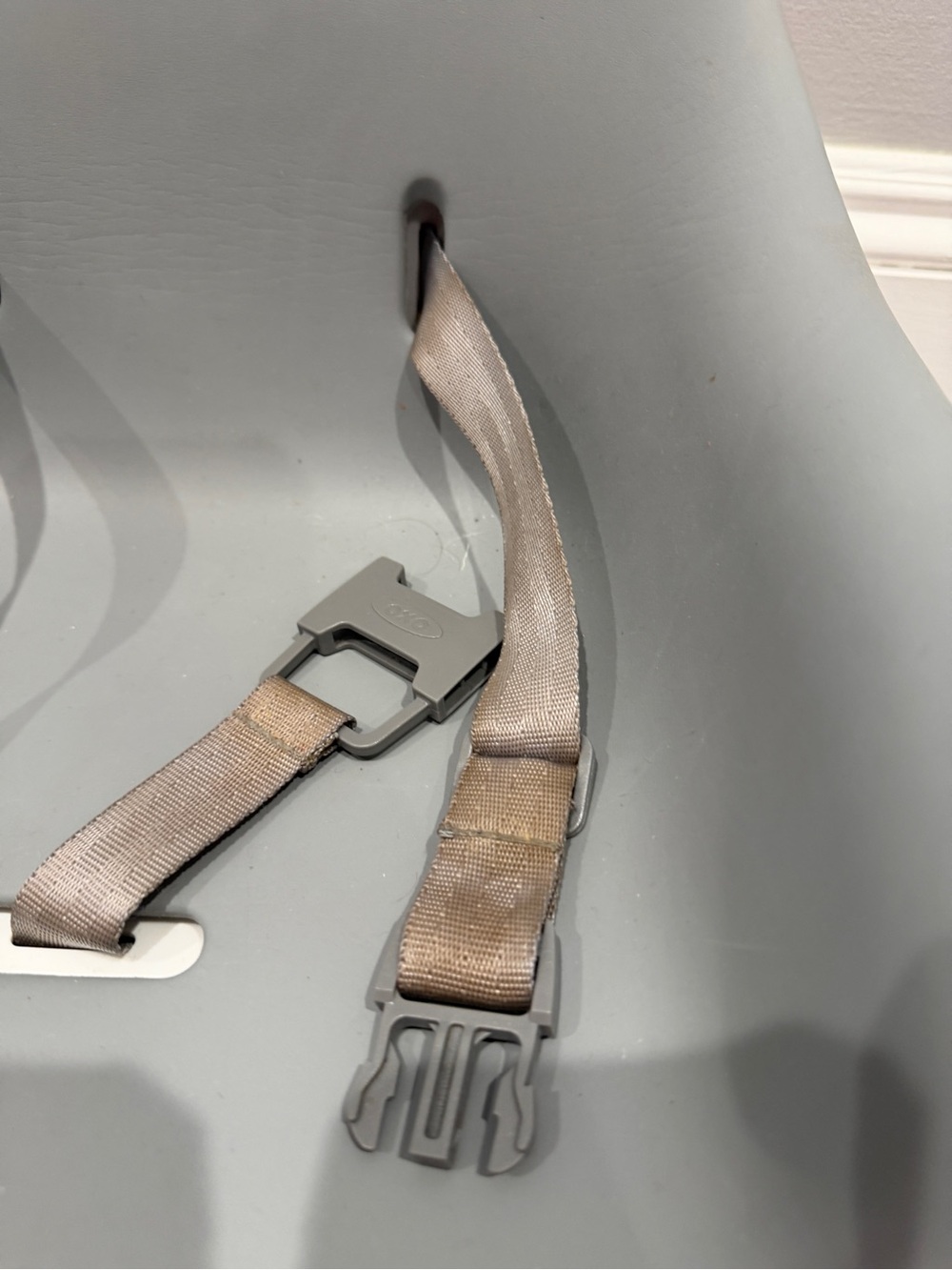 Oxo Gray White Toddler Booster Seat with Safety Straps for Meal Time Eating Food - Picture 3 of 11